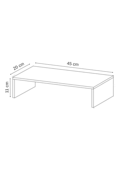 Ergonomik Masaüstü Monitör Yükseltici Ve Klavye Saklama Standı - Masa Üstü Düzenleyici Raf 45x20x11 Cm Beyaz