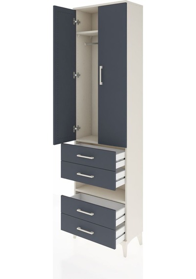Arges Dolap 3 Raflı 4 Çekmeceli Tek Askılı 60x30x221 Aytaşı-antrasit Aytası Arges Dolap 3 Raflı 4 Çekmeceli Tek Askılı 60x30x221 Aytaşı-antrasit Aytası