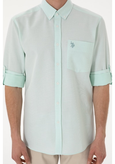 U.S. Polo Assn. Erkek Mint Regular Fit Cepli Gömlek 50306340-VR090