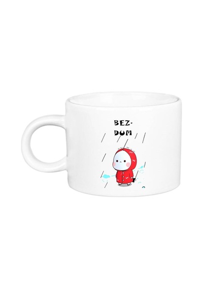 Bezdum Baskılı Porselen Lüks Fincan Beyaz