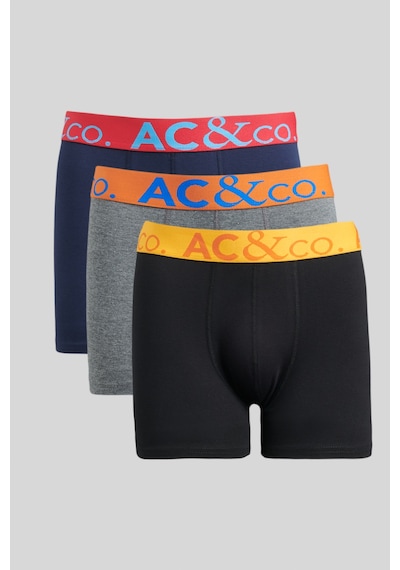 Ac&Co / Altınyıldız Classics Erkek Sıyah-Lacı-Antrasıt 3'Lü Boxer Paketi Antrasit