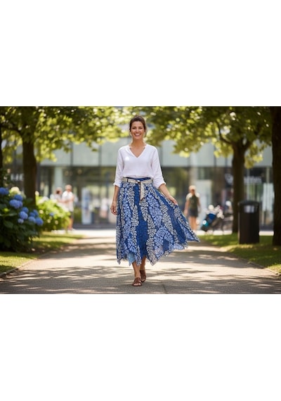Eren Style Şifon Etek Boyu:90 Cm - 38-52 Lacivert