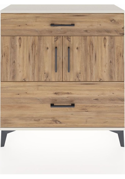 Arges Şifonyer 2 Raflı 2 Çekmeceli 2 Kapaklı 88x30x96 Aytaşı-çam Aytaşı
