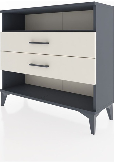 Arges Şifonyer Tek Raflı 2 Çekmeceli 88x30x80 Antrasit-aytaşı Antrasit