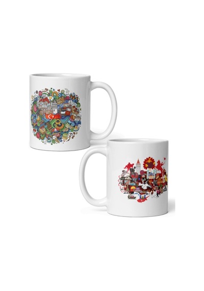 Türkiye Kupa Bardak 2 Adet Seyahat Hatıra Turkey Mug