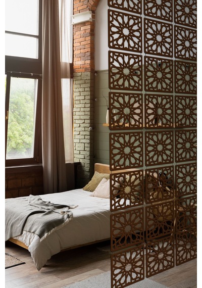 Artavessa 12 Parça Oda Bölücü Seperatör Mdf Paneller - Model 5 (Kahverengi)
