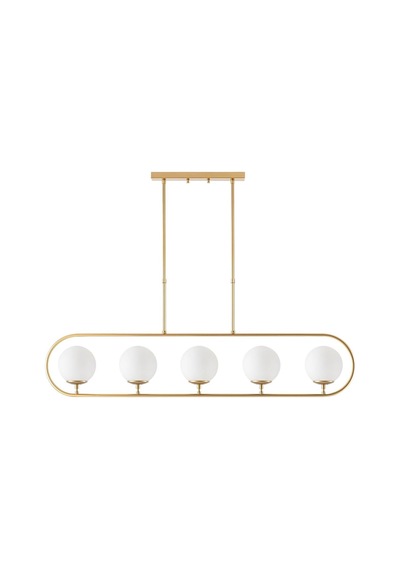 Modern Camlı 5'li Avize Parlak Gold Yatak Odası Ve Salon İçin E14 Uyumlu, Altın-10620 Diğer