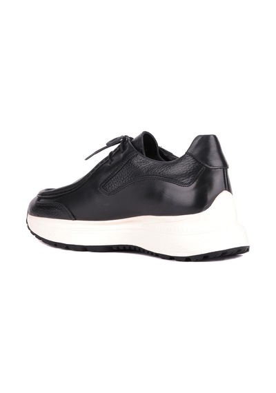 Shoetyle - Siyah Hakiki Deri Bağcıklı Erkek Günlük Ayakkabı 115-k525-1322 Siyah