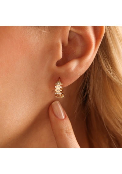 Sembol Gold Meridyen Altın Halka Küpe 1.5 CM