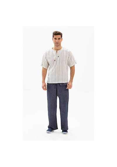 Eliş Şile Bezi Unisex Şile Bezi Balıkçı Pantolon Indigo Indg