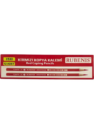 Rubenis Kopya Kırmızı Kalem 1 Düzine 12 Adet Kırmızı