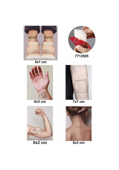 Enhavalı Zıtlıkların Uyumu Geçici Dövme Kına Şablonu 5'li