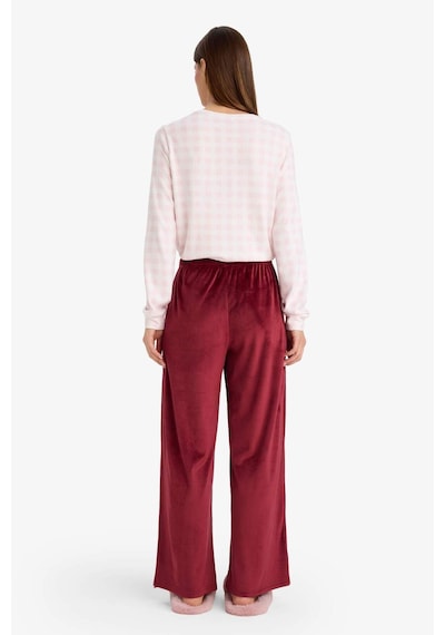 Defacto Regular Fit Velur Pijama Altı G5915ax25wnbr248 Bordo-br248