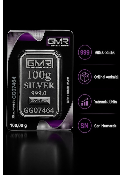 Gmr 100 Gram Külçe Gümüş