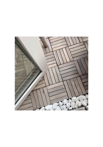 Akasya Ahşap Yer Karosu, Organik Beyaz 30x30 Cm, 10'lu Paket, 0.9 M² Yer Kaplama