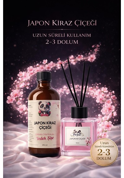 Japon Kiraz Çiçeği Çubuklu Oda Kokusu 250 Ml Refil Ve 100 Ml Difüzör Şişe Fresh
