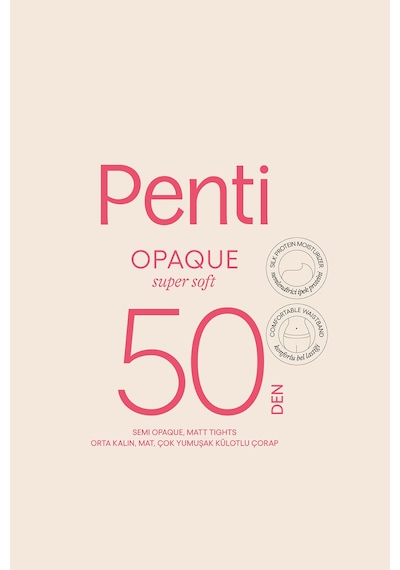 Penti Siyah 2'li Opak 50 Külotlu Çorap-Pentilicious