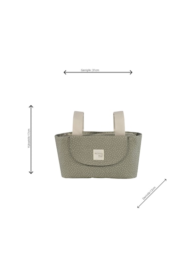 Walking Mum Poppy Bebek Arabası Puantiyeli Organizer Çanta Moss Yeşil