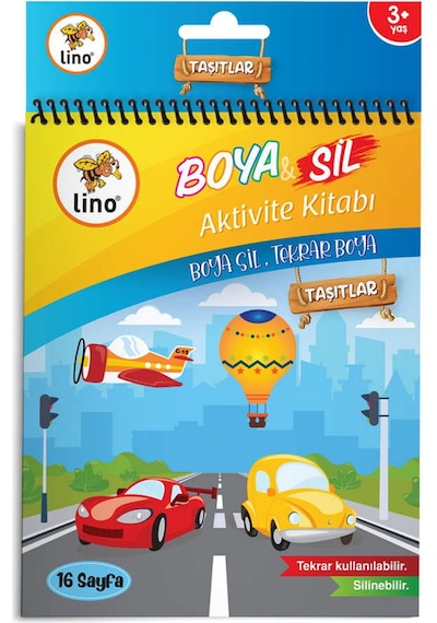 Lino Boya Sil Aktivite Boyama Kitabı Araçlar A5 Ebat Silinebilir