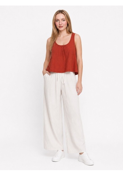 LOFT Crop Kadın Bluz K.kol Kiremit