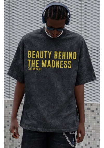 Tasarım The Weeknd Madness Rapper Şarkıcı Sırt Baskılı Unisex Ove Siyah