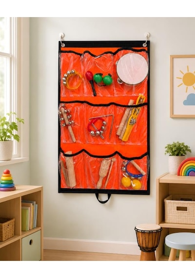Yuga 9 Gözlü Şeffaf Pvc Cepli Çok Amaçlı Duvar Organizeri Ve Taşıma Çantası 49x84 Cm