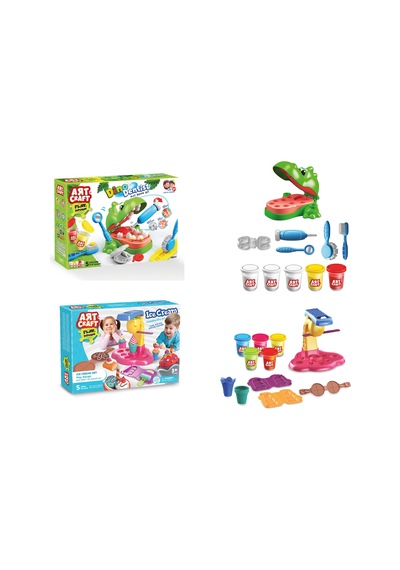 Dinozor Dişçi Oyun Hamur Set + Dondurma Oyun Hamur Seti