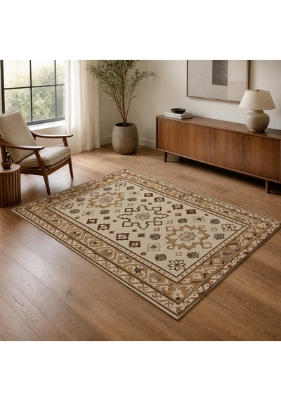 Kartela Halı Rustik Halı Jüt Taban Dokuma Halı Bej - 180 X 270 Cm