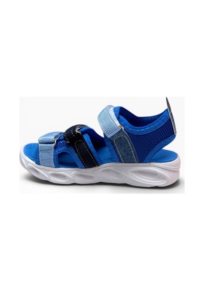 Arzen Bebe 230-26 3 Cırtlı Işıklı Anatomik Çocuk Sandalet Mavi Lacivert Buz 26-30