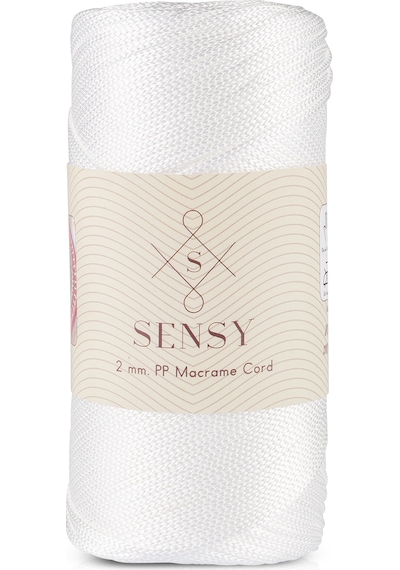 2 Mm - 200 Gr Polyester Makrome Ipi Beyaz 230 M Polyester Makrome Ip Supla Ip Ve Çanta Ipliği