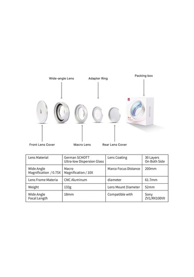 Wl-2 Zv-1 Geniş Açı & Makro Lens Beyaz Çok Renkli