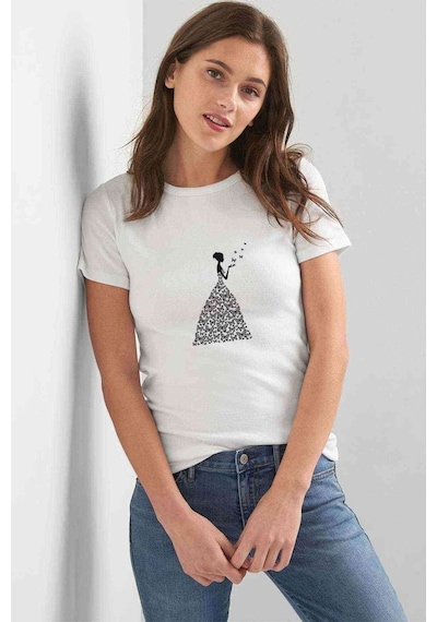 Silhouette Weeding Butterfly Kadın Beyaz Tshirt