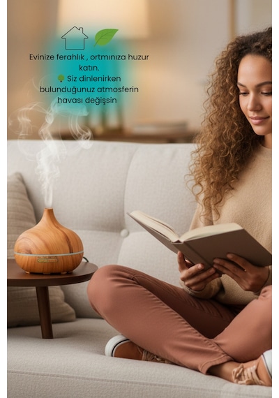 550 Ml Uzaktan Kumandalı Aroma Difüzörü Ultrasonik Hava Nemlendirici Renk Ledli