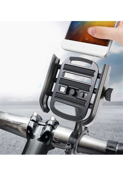 Bisiklet - Motorsiklet - MTV telefon Tutucu metal gidon bağlantılı Siyah