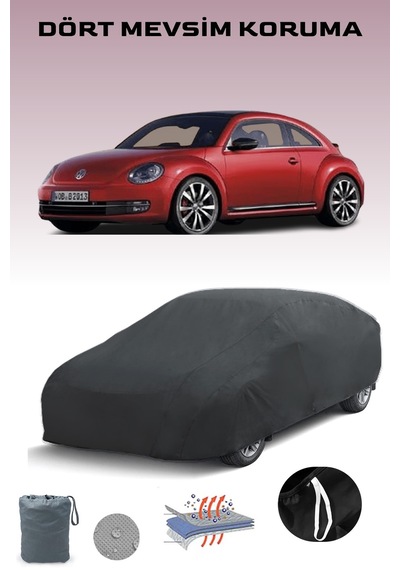 Siyah, Volkswagen Beetle 2011 - 2021, Araba Brandası, Oto Örtüsü, Araba Çadırı Siyah