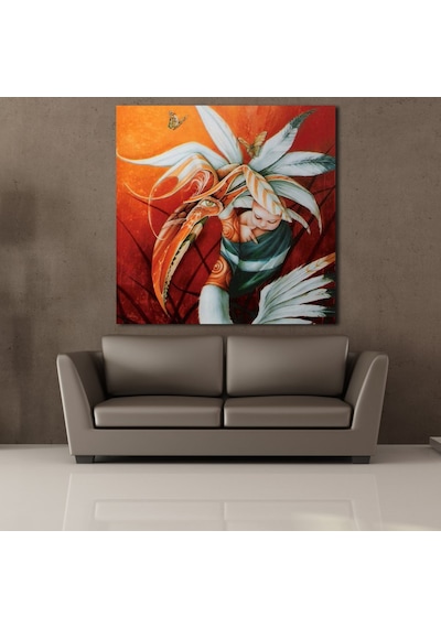 Bebek Ve Leylek Kanvas Tablo 100x100cm