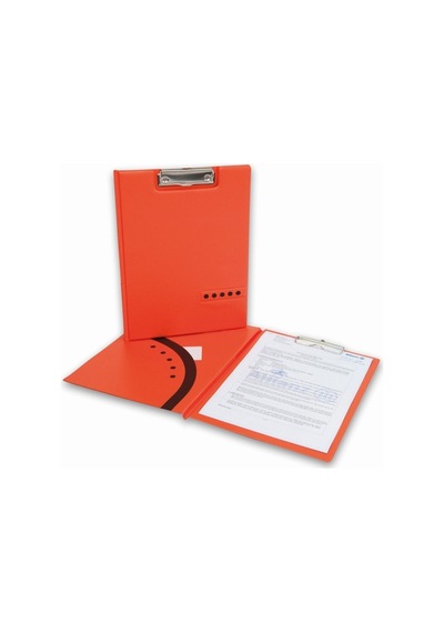 Kapaklı Sekreterlik A4 Pvc Double Color 100 Yaprak Kapasiteli Clip Board 24x32 Cm. Turuncu