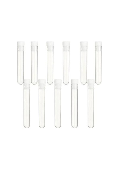Kapaklı 100 Adet Deney Tüpü - 12x75 Mm Yuvarlak Dibi