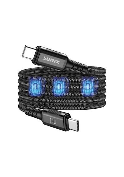 60w Mıknatıslı Usb-c Data Ve Şarj Kablosu Ip-25 Standart