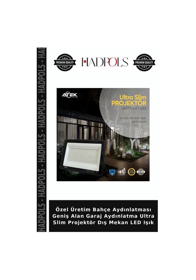 Özel Üretim Bahçe Aydınlatması Geniş Alan Garaj Aydınlatma Ultra Slim Projektör Dış Mekan Led Işık