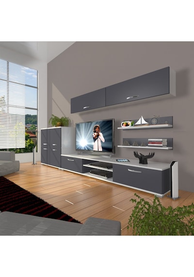 Decoraktiv Eko 6y Mdf Dvd Tv Ünitesi Tv Sehpası - Beyaz Antrasit Beyaz - Antrasit Decoraktiv Eko 6y Mdf Dvd Tv Ünitesi Tv Sehpası - Beyaz Antrasit Beyaz - Antrasit