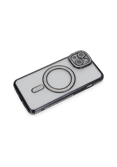Gld-spt- Newface Apple Uyumlu iPhone 13 Kılıf Joke Simli Magneticsafe Kılıf - Siyah