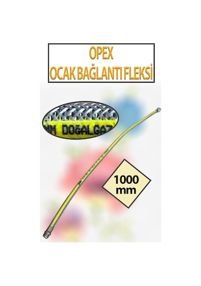 Doğalgaz, Ocak Bağlantı Fleksi 1000 Mm 1 Metre Uzunluğunda Naturel 1/2 Lik