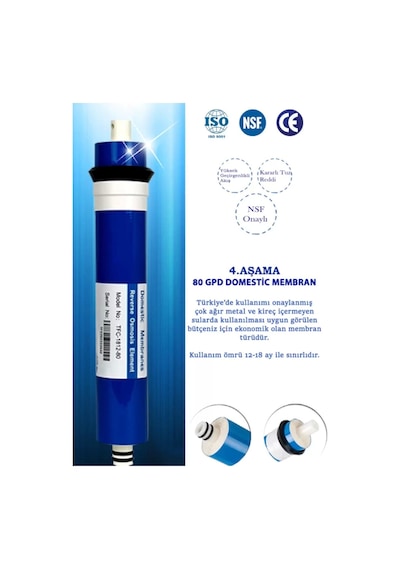 Sumarkt Açık Kasa Su Arıtma 80 Gpd Süper Membranlı Filtre Seti 5 Aşama Ekonomik Paket