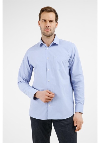 İmza Mavi - Beyaz Kareli Desen Sert Yaka Uzun Kol Cepli Comfort Fit Pamuklu Gömlek 1004255207 Mavi - Beyaz İmza Mavi - Beyaz Kareli Desen Sert Yaka Uzun Kol Cepli Comfort Fit Pamuklu Gömlek 1004255207 Mavi - Beyaz