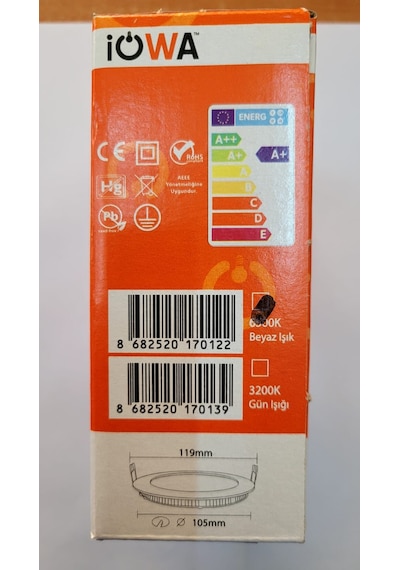 İowa 6w Slim Led Panel Spot 2li Paket