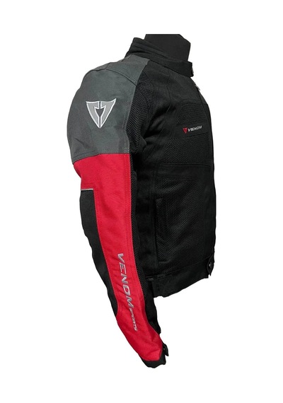 Venom Dynamic 4 Mevsim Siyah Gri Kırmızı Motosiklet Montu