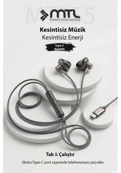 Type-c Mıknatıslı Stereo Kulaklık Şarj Girişli Tak Çalıştır Oyuncu - Yüksek Ses Kalitesi Mt255 00