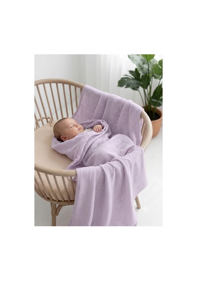 2 Li Müslin Bebek Örtüsü 80x90 Cm Müslin Bebek Örtüsü & Yeni Doğan Kundak Alt Açma Mor - 865012378 Mor