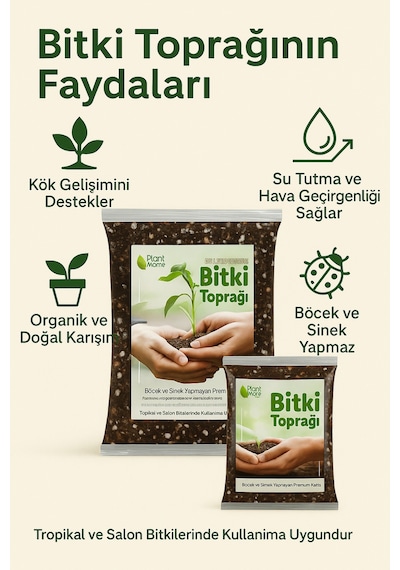 Saksı Değişim Seti 10 Litre Böcek Sinek Yapmayan Organik Çiçek Toprağı + 9,5 Litre Dekoratif Saksı